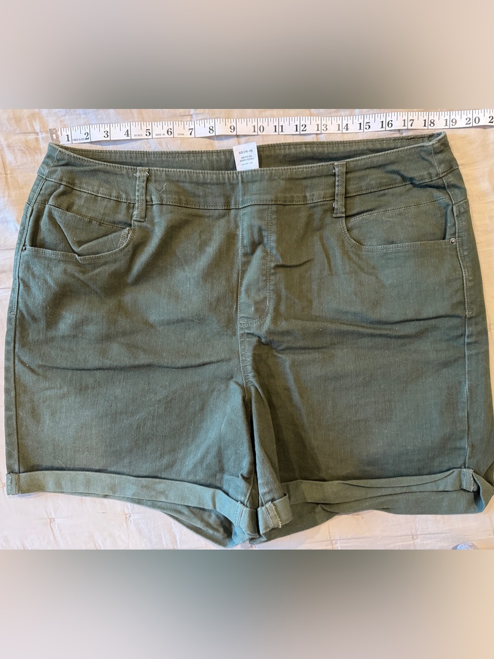 Time and Tru Olive Green Womens High Waisted Shorts